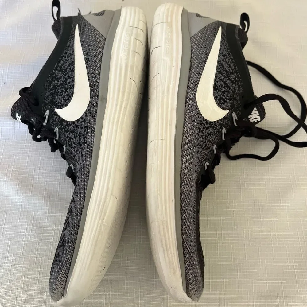 Nike Free Lunarlon black/gray specks, white sole, great condition, lightweight,9